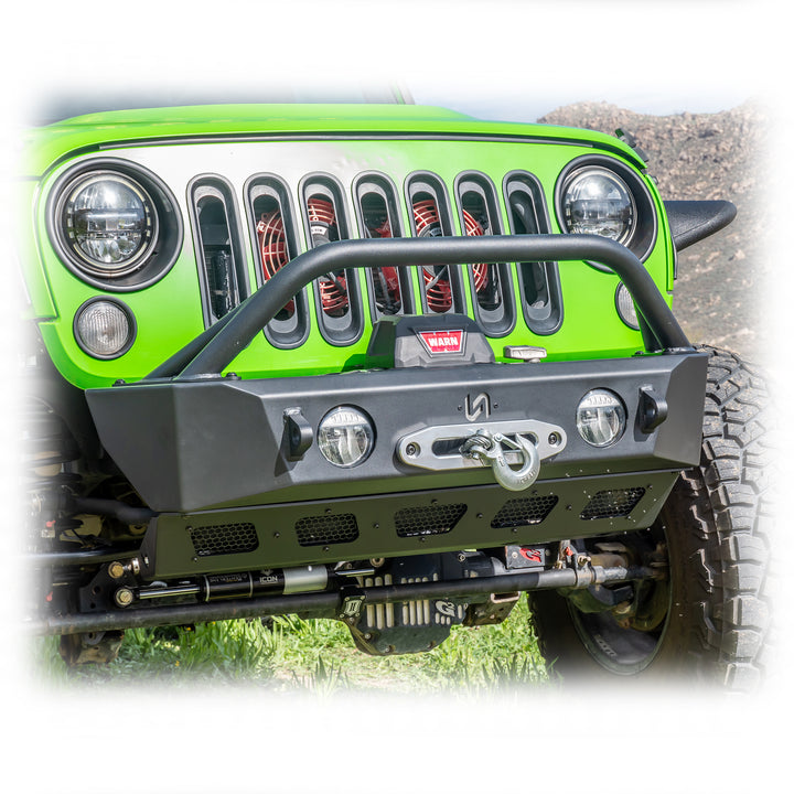 Turn Offroad 2018+ Jeep JL Sunken Winch with Factory Fog Lights - JPFB-03 for 2018-2024 Jeep Wrangler - detail view