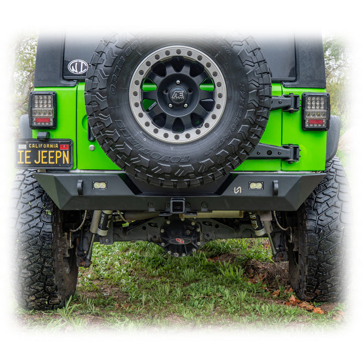 Turn Offroad 2007-2018 Jeep JK Rear Bumper with Hitch and Lights - JKRB-02