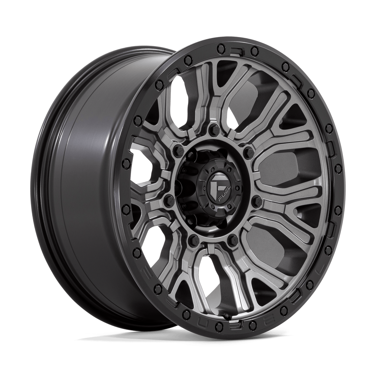 Fuel Off-Road D825 20X9 Matte Gunmetal W/ Black Ring 6x135 +1mm