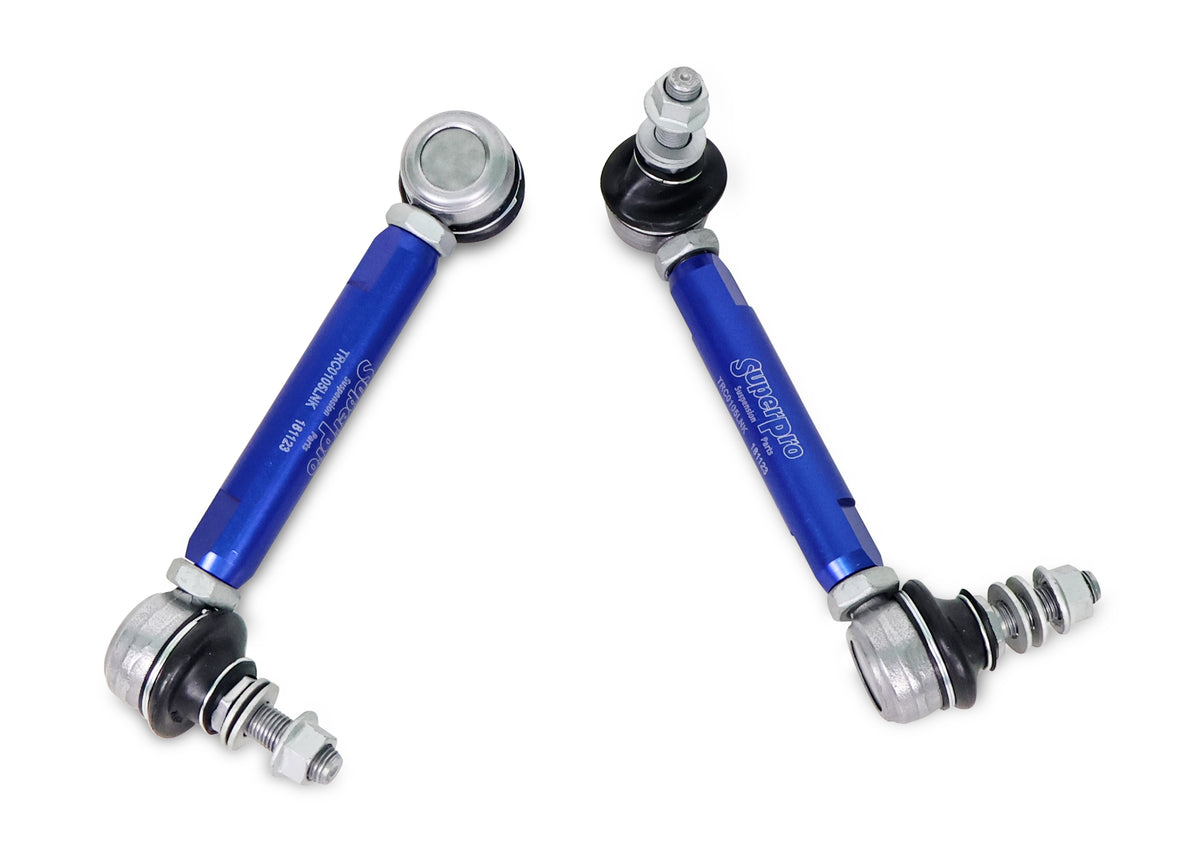SuperPro - Rear Sway Bar Link Kit - Heavy Duty Adjustable (160mm-205mm Length, 10mm Studs) - TRC10105