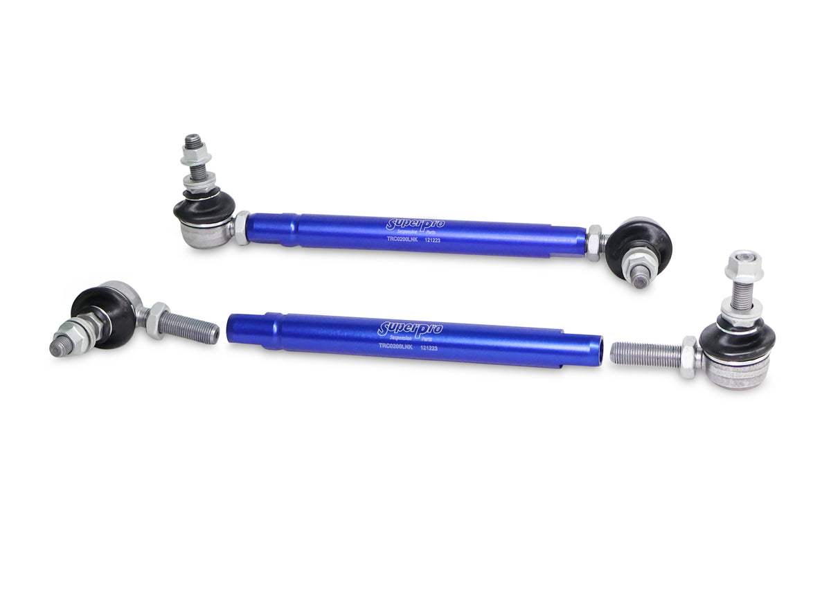 SuperPro - Front Sway Bar Link Kit - Heavy Duty Adjustable (254mm-305mm Length, 10mm Studs) - TRC10200