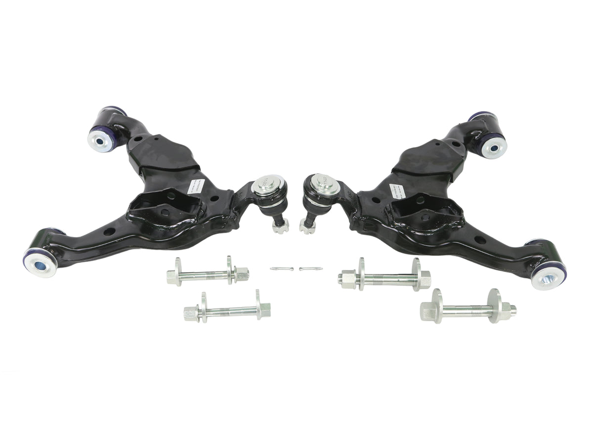SuperPro - Front Lower Control Arm and Camber Pin Kit - Double Offset Extended Range of Adjustment - TRC482