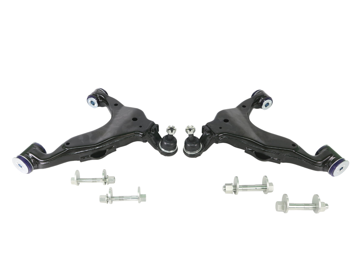 SuperPro - Front Lower Control Arm and Camber Pin Kit - Double Offset Extended Range of Adjustment - TRC482