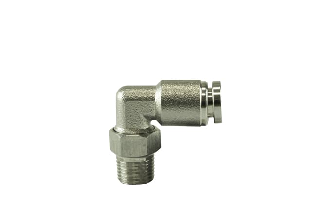 Turbosmart 1/8 NPT to 90 Degree 1/4 pushloc Stainless Steel - TS-0550-3054