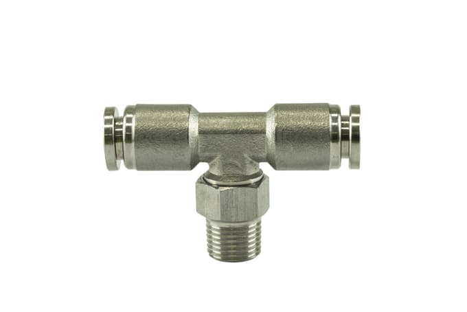 Turbosmart 1/8 NPT to TEE 1/4 Pushloc Stainless Steel - TS-0550-3055