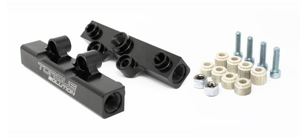 Torque Solution Top Feed Fuel Rails: 02-14 Subaru WRX / 07-18 STI - Black - TS-SU-400BK.2 for 2008-2021 Subaru WRX STI - fron