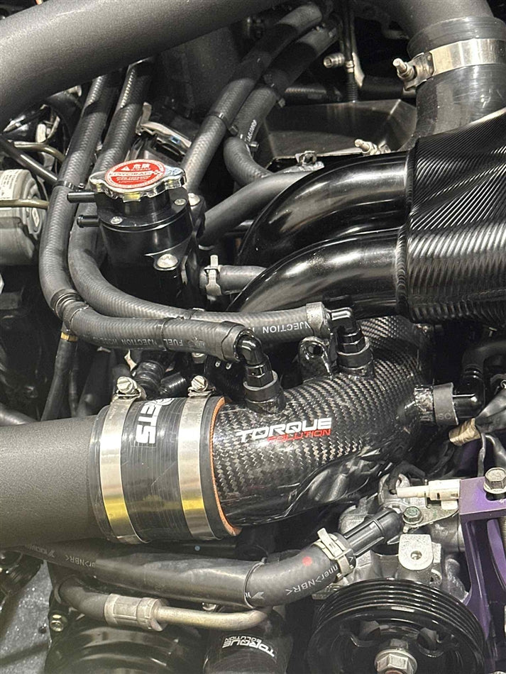 Torque Solution HD Hard Turbo Inlet: Subaru WRX 02-07, STI 04-21 - Carbon Fiber - OEM / 3in Inlet - TS-SU-881CF-3