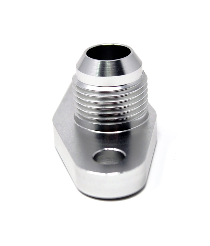 Torque Solution Billet Offset Oil Drain Flange w/ Integrated -10AN Flange: T3/T4 & PTE/Borg Turbo - TS-UNI-476