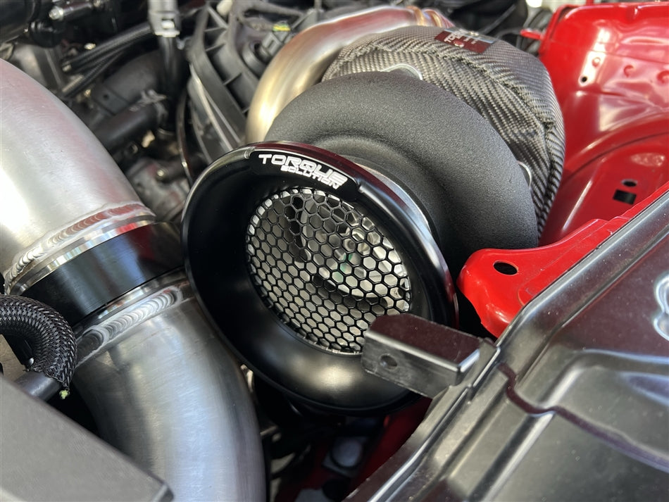 Torque Solution Billet Turbo Velocity Stack Shield For 4in Inlet - Green - TS-VS-740-GR