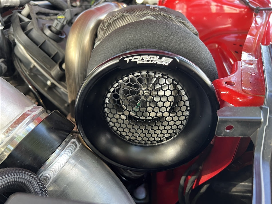 Torque Solution Billet Turbo Velocity Stack Shield For 4in Inlet - Orange - TS-VS-740-OR