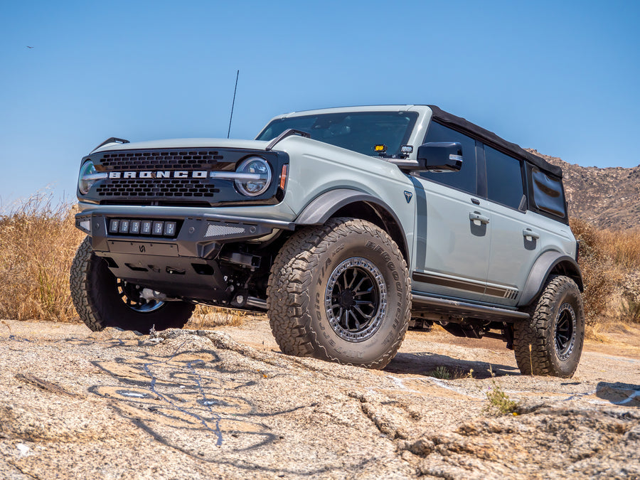 Turn Offroad 2021+ Ford Bronco Baja Front Bumper & Skid Plate - FB2-M1 for 2021-2026 Ford Bronco - angle view