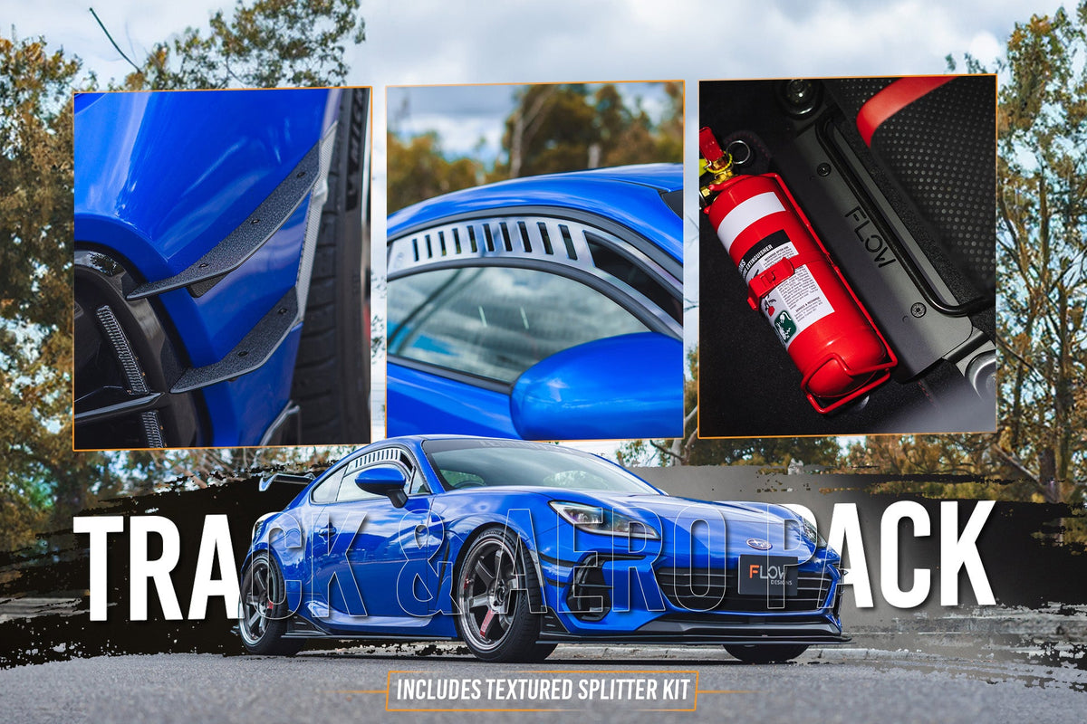Flow Designs - ZD8 BRZ STI Full Lip Splitter Set (TEXTURED BLACK)
