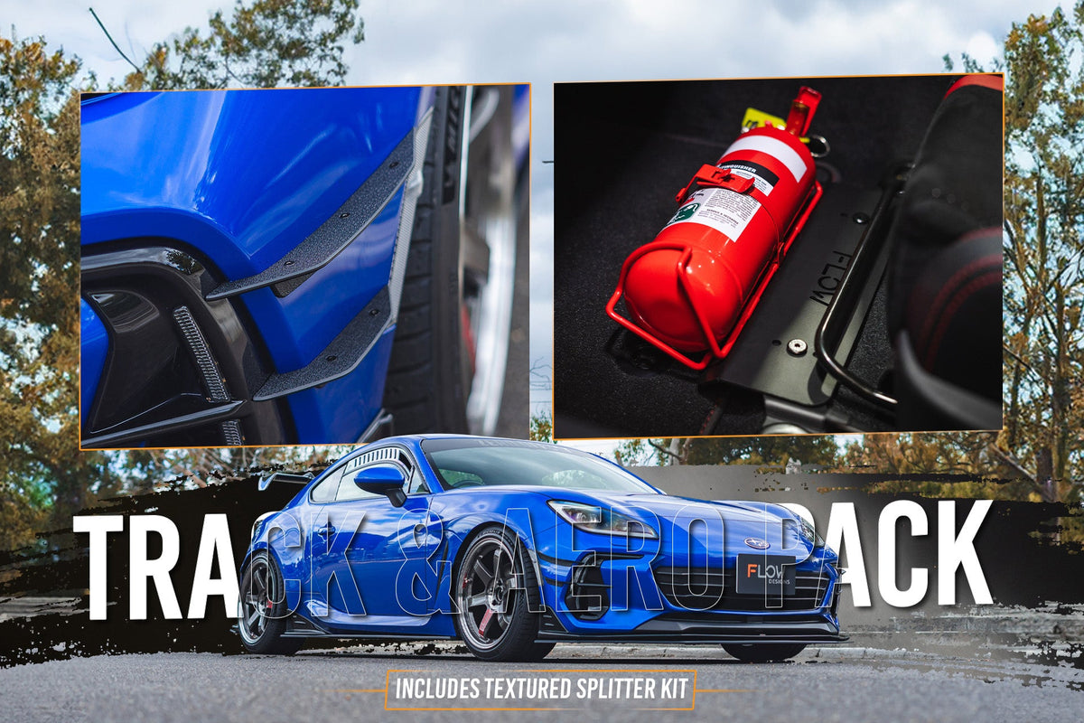 Flow Designs - ZD8 BRZ STI Full Lip Splitter Set (TEXTURED BLACK)