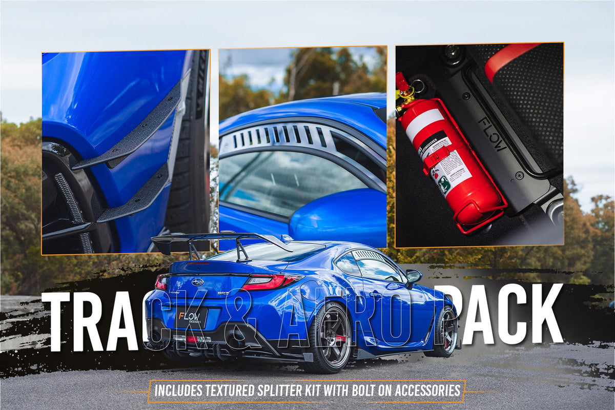 Flow Designs - ZD8 BRZ STI Full Lip Splitter Set (TEXTURED BLACK)