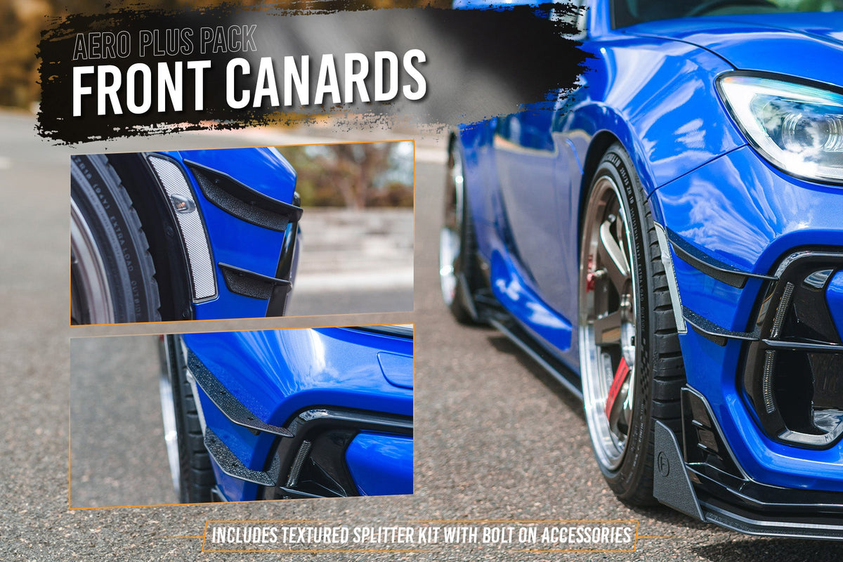 Flow Designs - ZD8 BRZ STI Full Lip Splitter Set (TEXTURED BLACK)