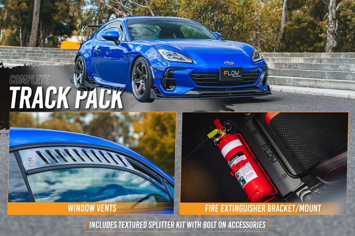 Flow Designs - ZD8 BRZ STI Full Lip Splitter Set (TEXTURED BLACK)