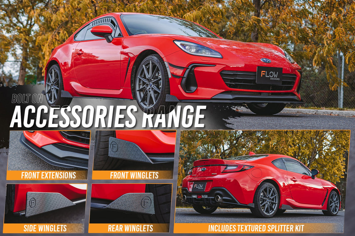 Flow Designs - ZD8 BRZ Full Lip Splitter Set (TEXTURED BLACK)