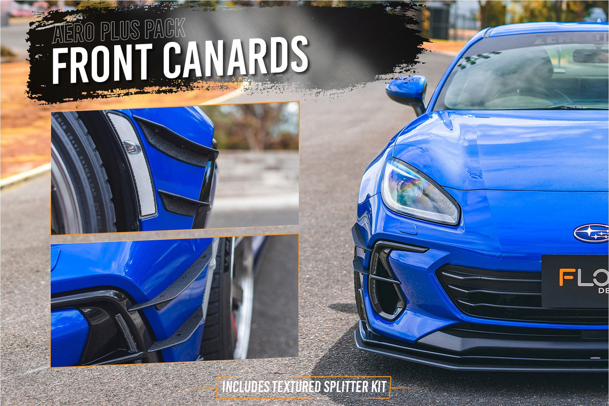 Flow Designs - ZD8 BRZ STI Full Lip Splitter Set (TEXTURED BLACK)