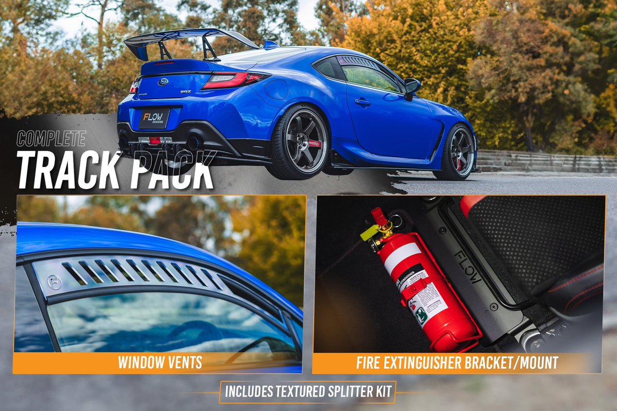 Flow Designs - ZD8 BRZ STI Full Lip Splitter Set (TEXTURED BLACK)