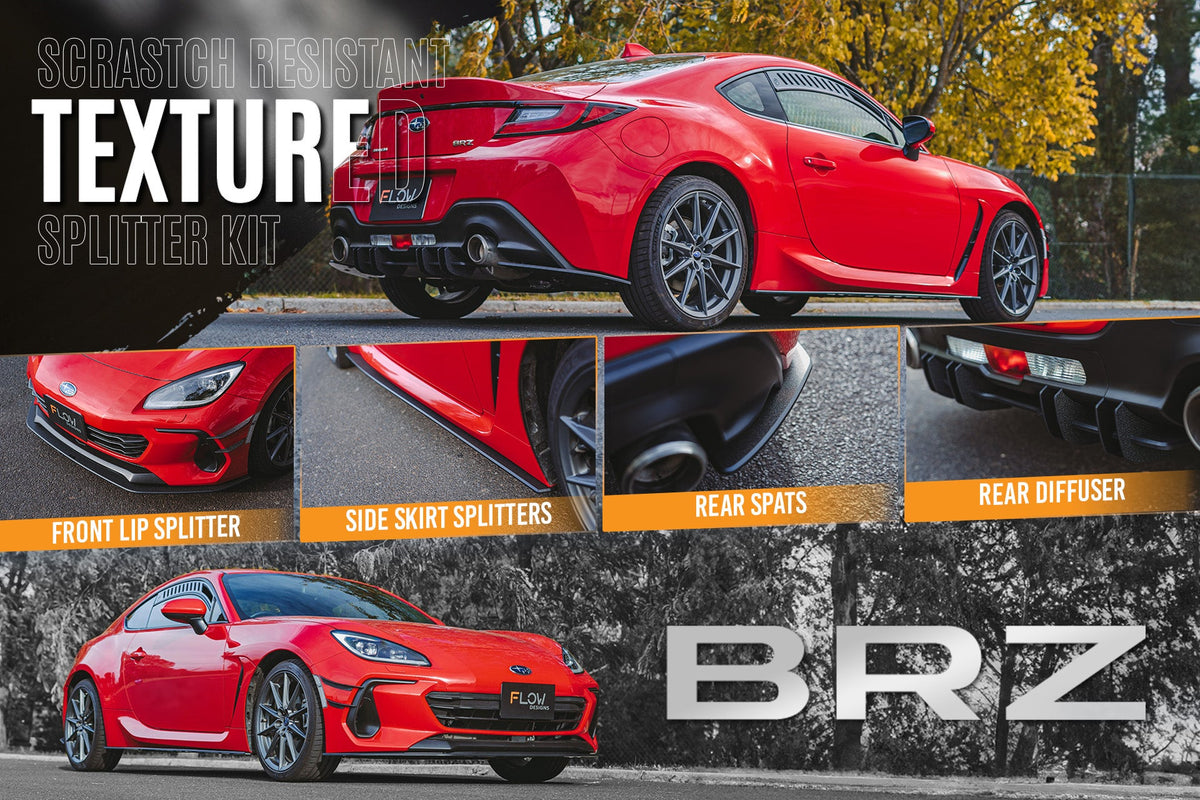 Flow Designs - ZD8 BRZ Full Lip Splitter Set (TEXTURED BLACK)