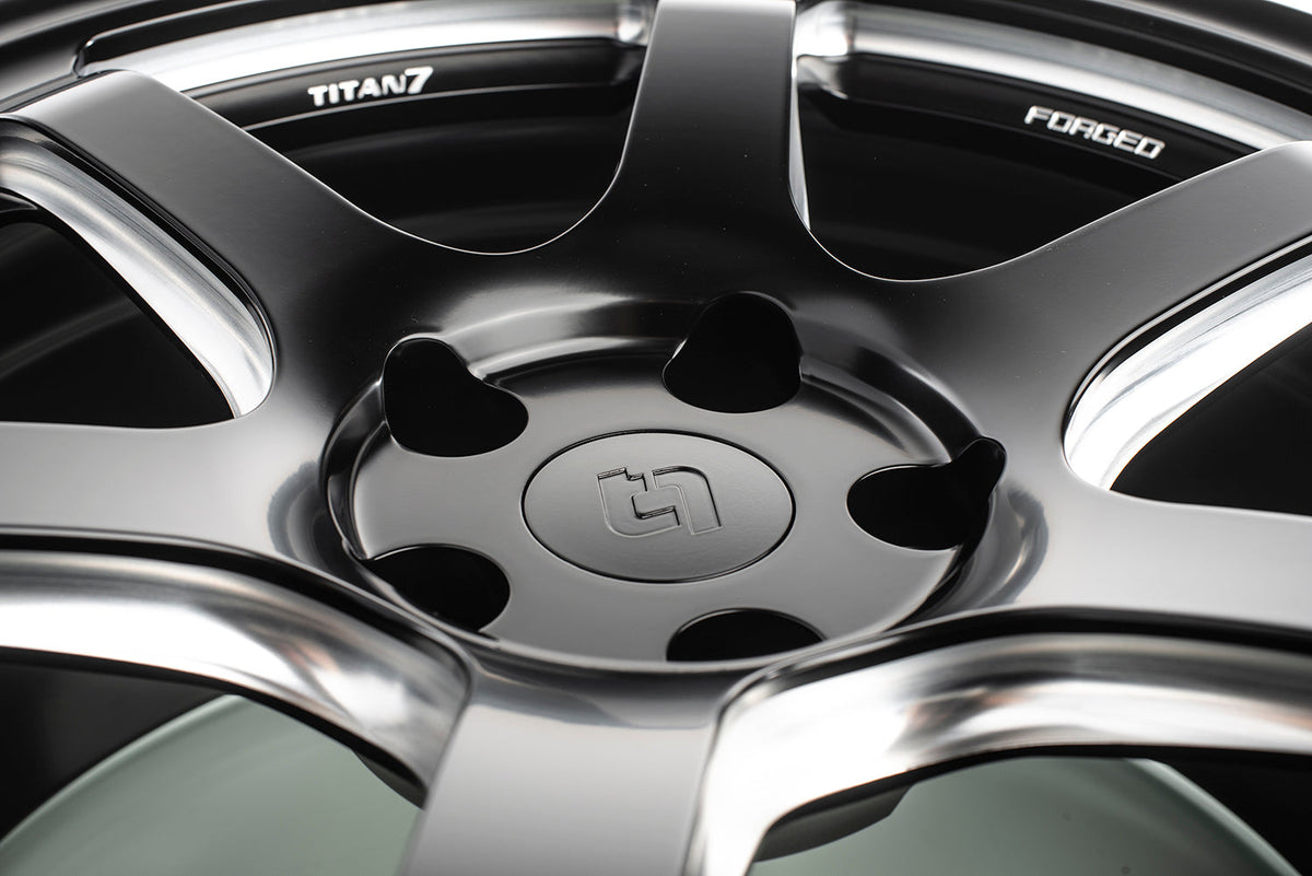 Titan 7 Flat Center Cap - Machine Black