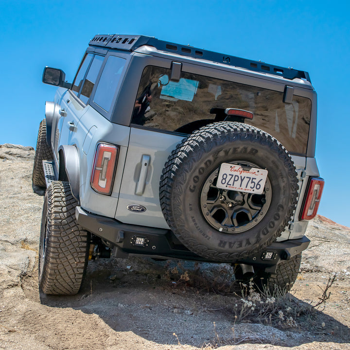 Turn Offroad 2021+ Ford Bronco License Plate Relocation Bracket - RB1-LP1 for 2021-2026 Ford Bronco - installed view