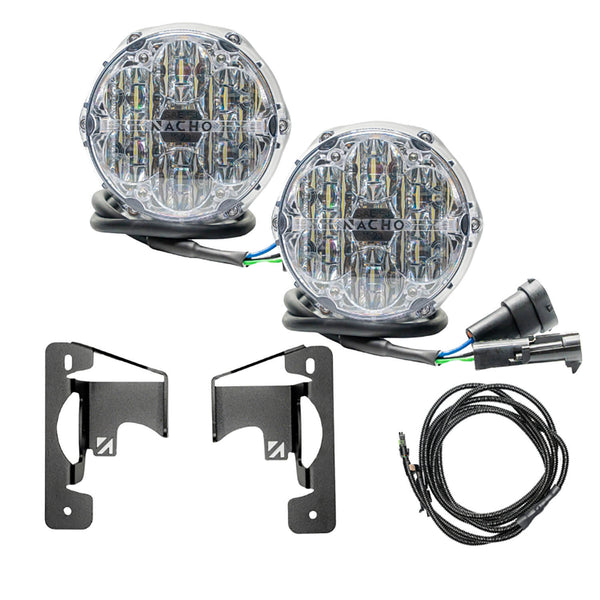 ARB Jeep JL/JT SAE Only Plug N Play Fog Light Kit (Bumper Kit) - White - V3JW2KWSO for 2018-2025 Jeep Wrangler - front view