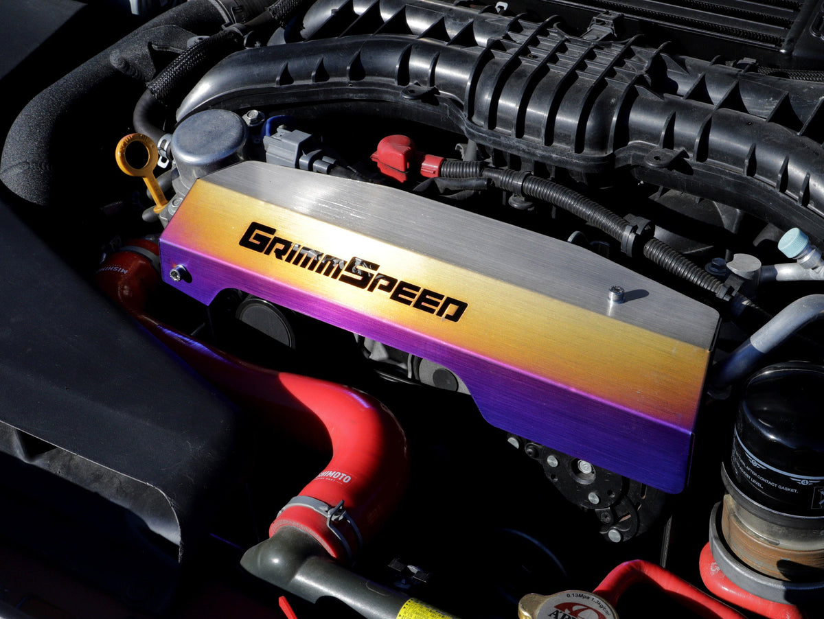 GrimmSpeed - Titanium Pulley Cover 2015–2021 Subaru WRX (FA20 Engine) - GRM.1064.1.0