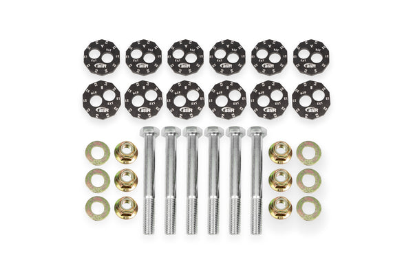 BMR 97-04 Chevrolet Corvette C5 Front & Rear Lower Control Arms Camber Bolt Kit - Black Anodized - WAK552
