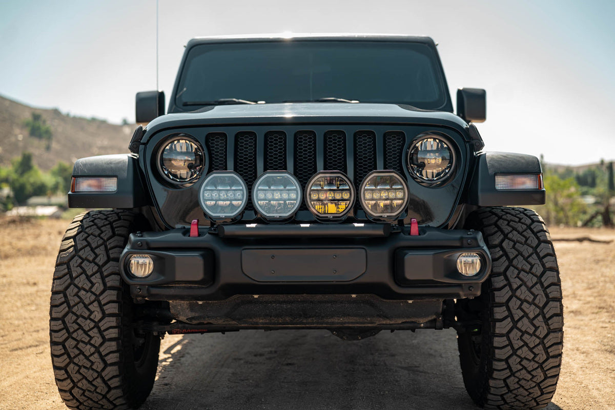 DV8 Offroad - 2018+ Wrangler JL Push Bar for Mopar Rubicon Steel Bumper - LBJL-13