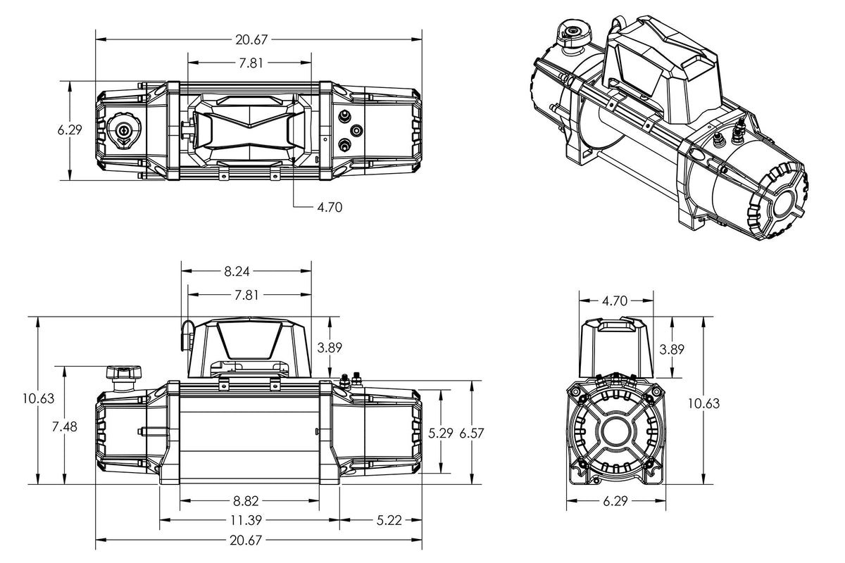DV8 Offroad - DV8 Xtract 12k Synthetic Rope Winch - WB12K-SR
