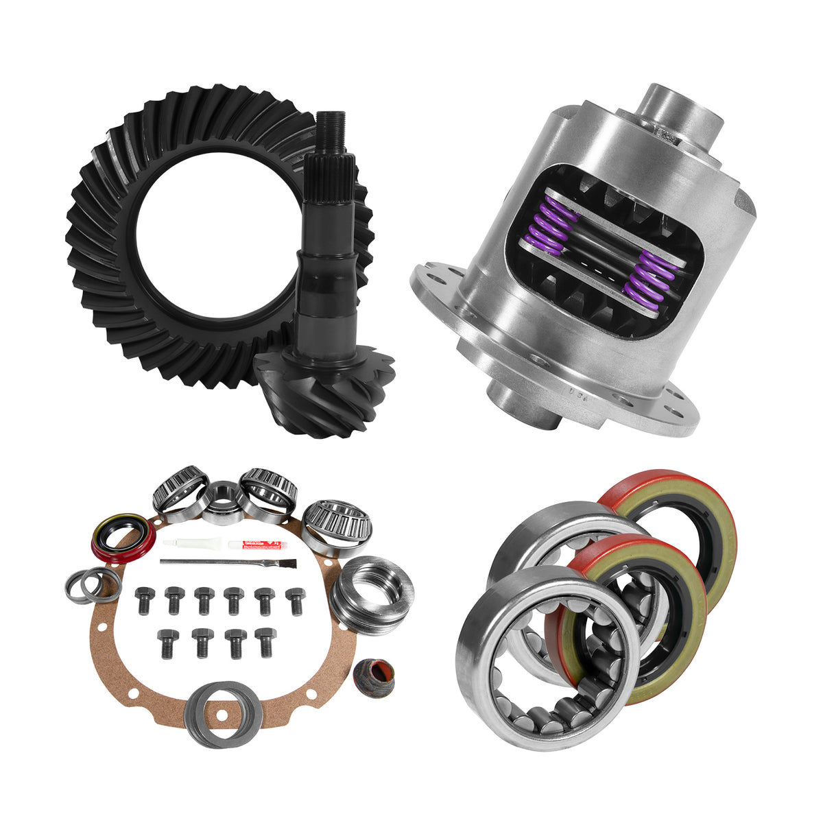 Yukon 8.8in Ford 3.27 Rear Ring & Pinion Install Kit 31 Spline Positraction 2.53in Axle Bearings - YGK2036