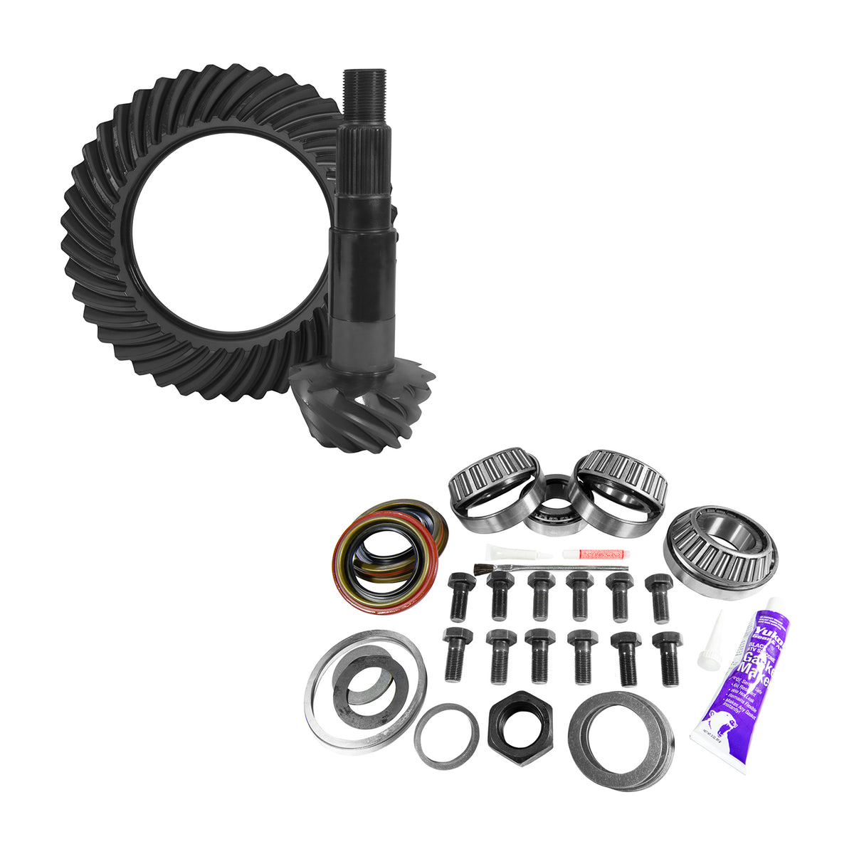 Yukon 11.25in Dana 80 4.11 Rear Ring & Pinion Install Kit 4.375in OD Head Bearing - YGK2174