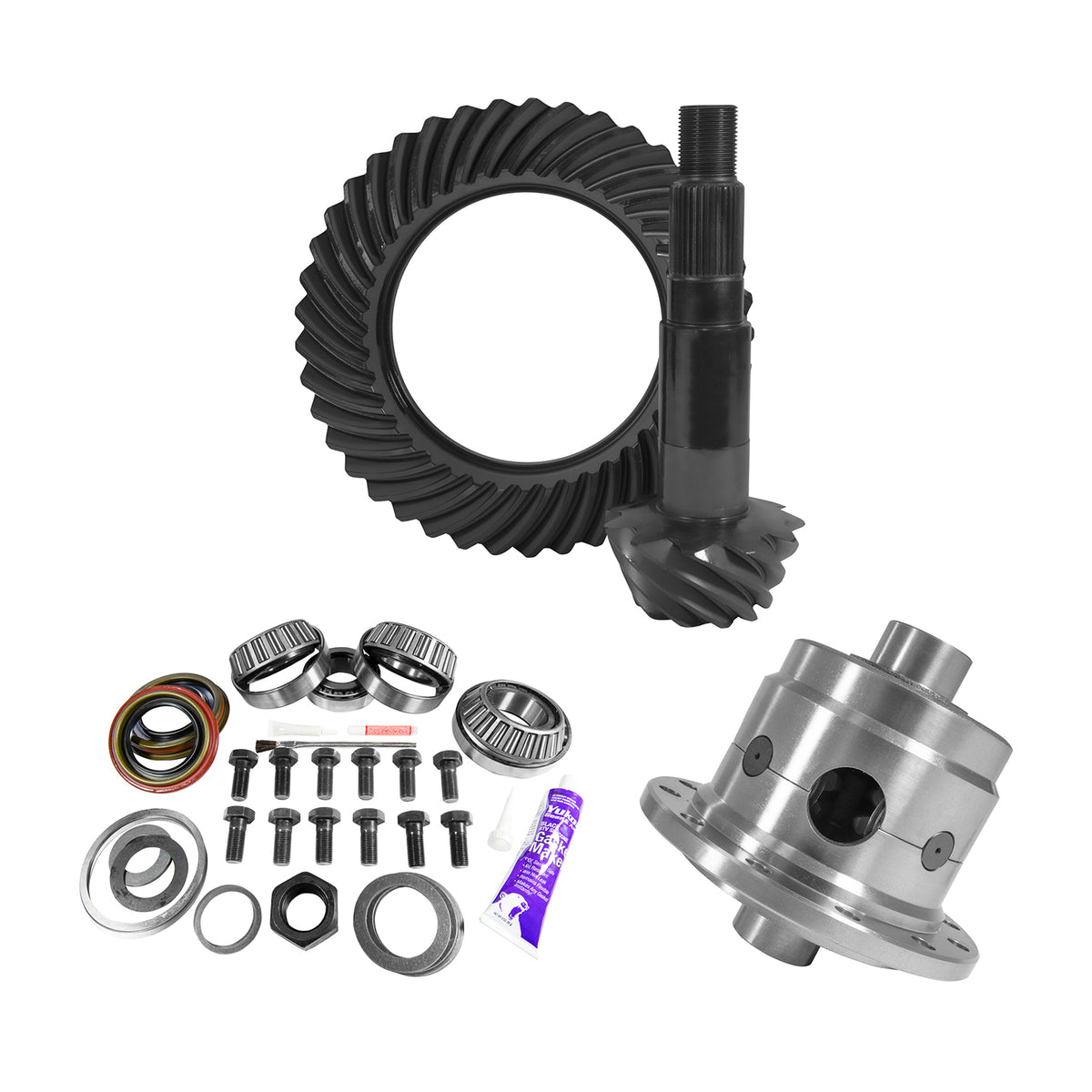Yukon 11.25in Dana 80 4.11 Rear Ring & Pinion Install Kit 35 Spline Positraction 4.375in BRG - YGK2181
