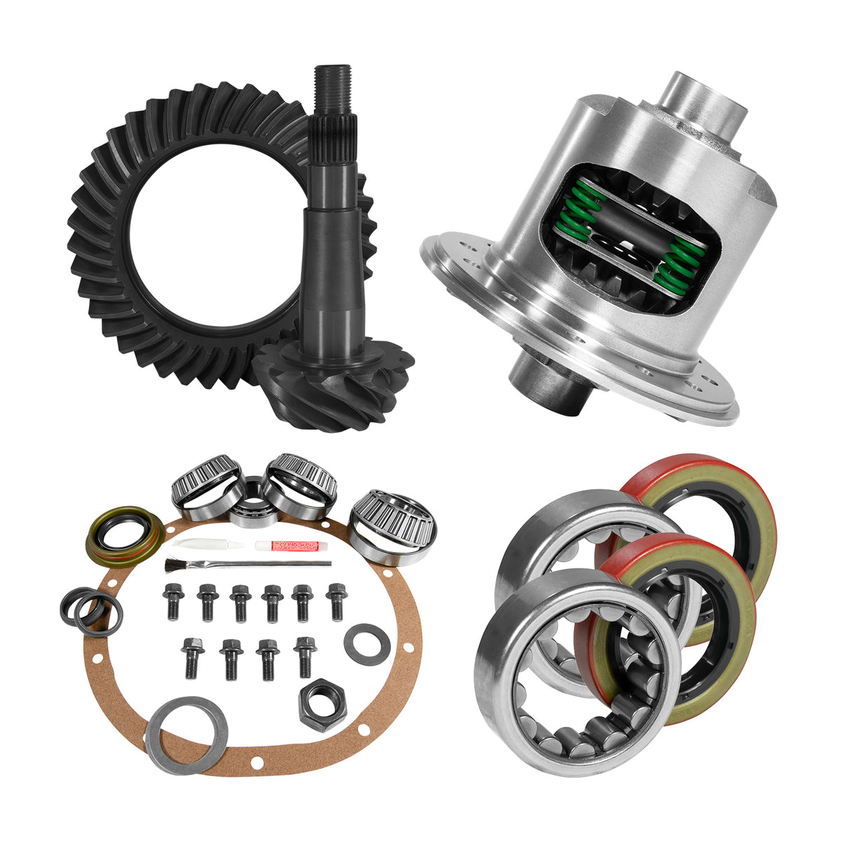 Yukon 8.25in CHY 3.91 Rear Ring & Pinion Install Kit Positraction 1.618in ID Axle Bearings - YGK2195