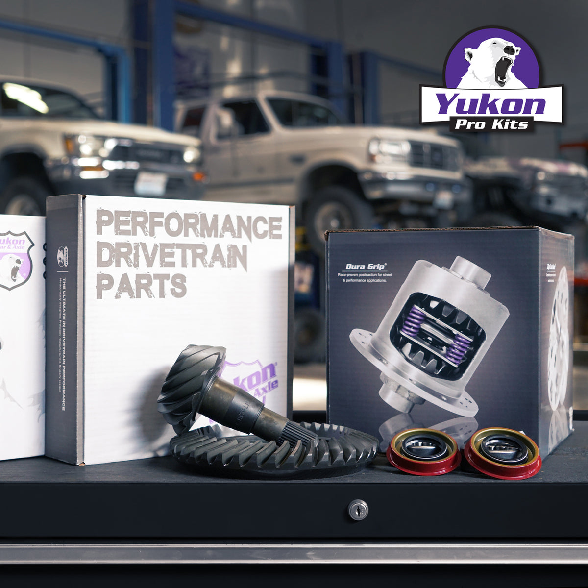 Yukon 9.5in GM 3.73 Rear Ring & Pinion Install Kit 33 Spline Positraction Axle Bearing and Seals - YGK2253