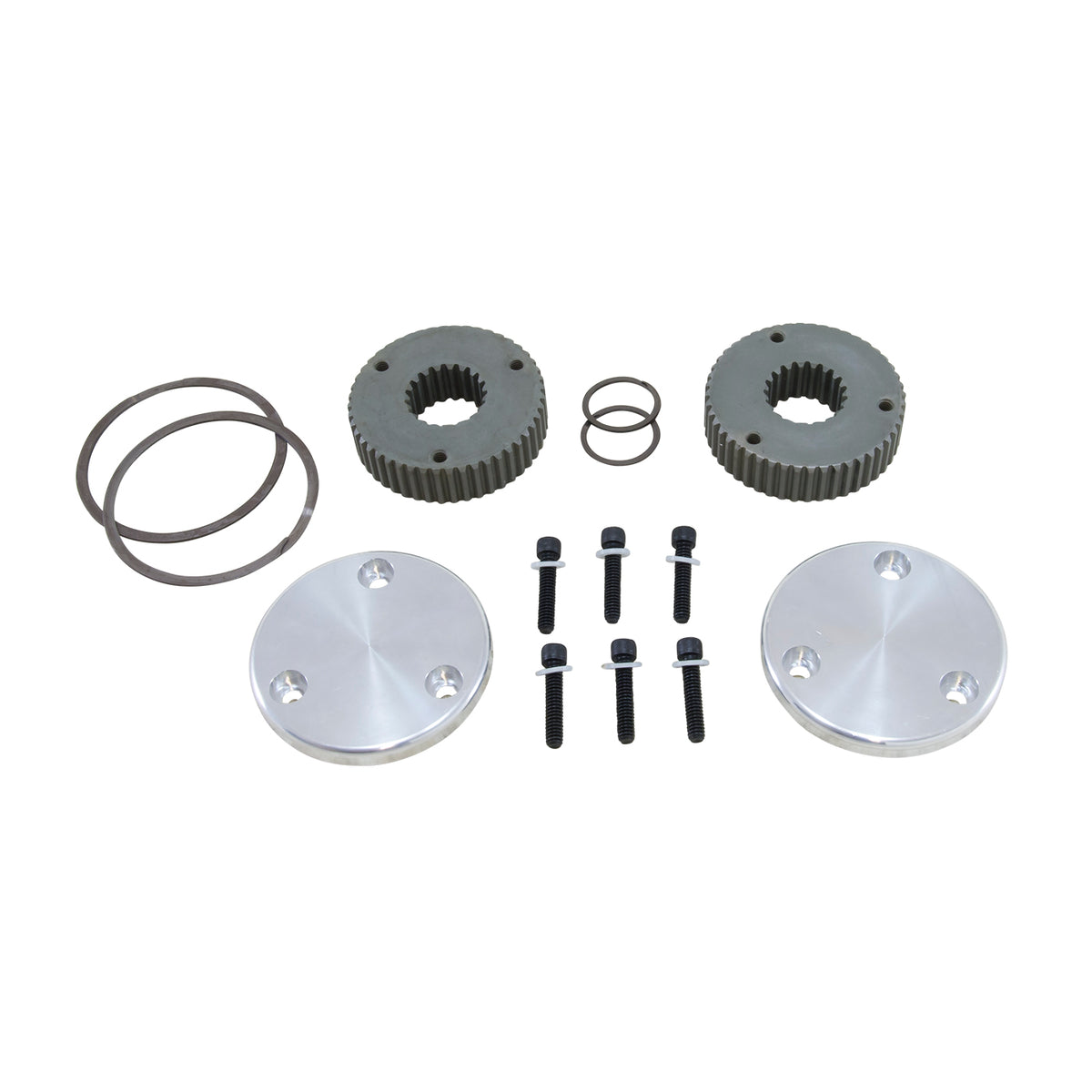 Yukon Gear Hardcore Drive Flange Kit For Dana 44 / 19 Spline Outer Stubs. Non-Engraved Caps - YHC50008