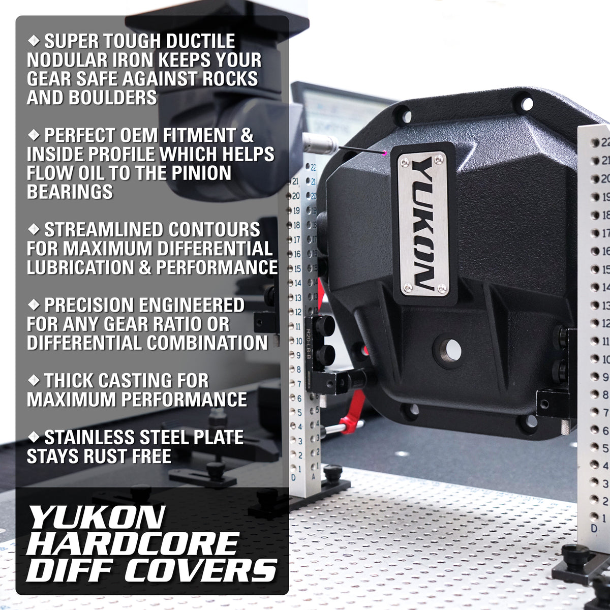 Yukon Hardcore Nodular Iron Cover for 2018 Jeep Wrangler JL Front Dana 30 - YHCC-D30JL