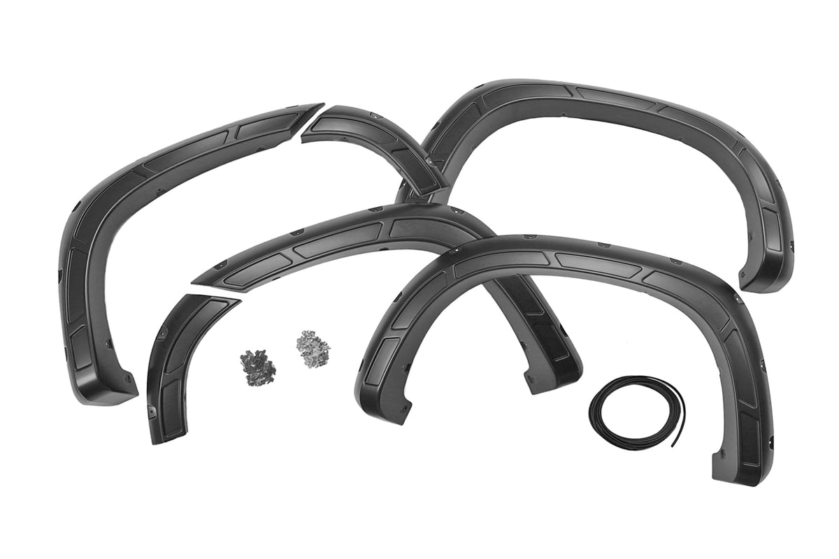 Rough Country - Defender Fender Flares - G42 White Sands - Chevy Silverado 1500 (19-26) - A-C12211-G42