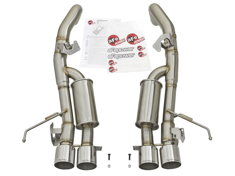 aFe MACHForce XP 3in-2 1/2in Axle Back 304SS Exhaust w/ Polished Tips 14-17 Chevy Corvette V8-6.2L - 49-34056-P