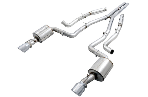 AWE Tuning 2017+ Dodge Charger 5.7L Touring Edition Exhaust - Non-Resonated - Chrome Silver Tips - 3020-32060 for 2017-2023 D