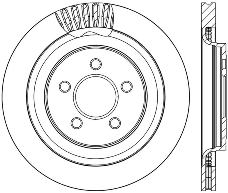 StopTech Slotted &amp; Drilled Sport Brake Rotor - 2015 Ford Mustang GT - Rear Right - 127.61109R