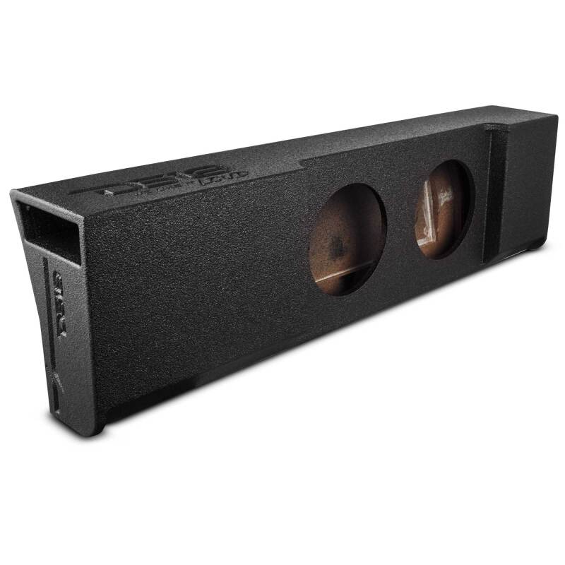 DS18 2x 10in Shallow Down Firing Underseat Ported Box Subwoofer Enclosure Black Spray Paint Finish - EBM-DFPFORDDLX-2X10 - front view