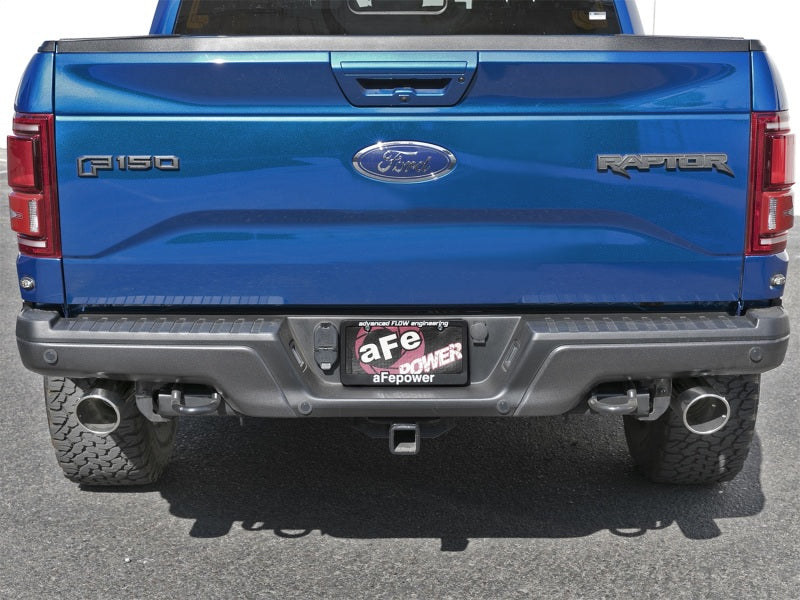 aFe MACHForce-XP 3in to 3-1/2in 304 SS Cat-Back Exhaust w/Polished Tips 17-18 Ford F-150 Raptor 3.5L - 49-33094-P