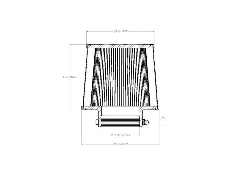 aFe Magnum FORCEintake Replacement Air Filter w/ Dura Dry Media 3-7/8in F x8in B x 7in T x6-3/4in H - 21-90008V