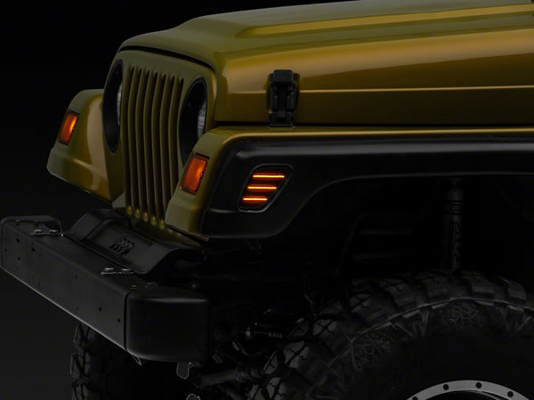 Raxiom 97-06 Jeep Wrangler TJ Axial Series LED Side Marker Lamps- Smoked - J166834 for 1997-2006 Jeep Wrangler - front view
