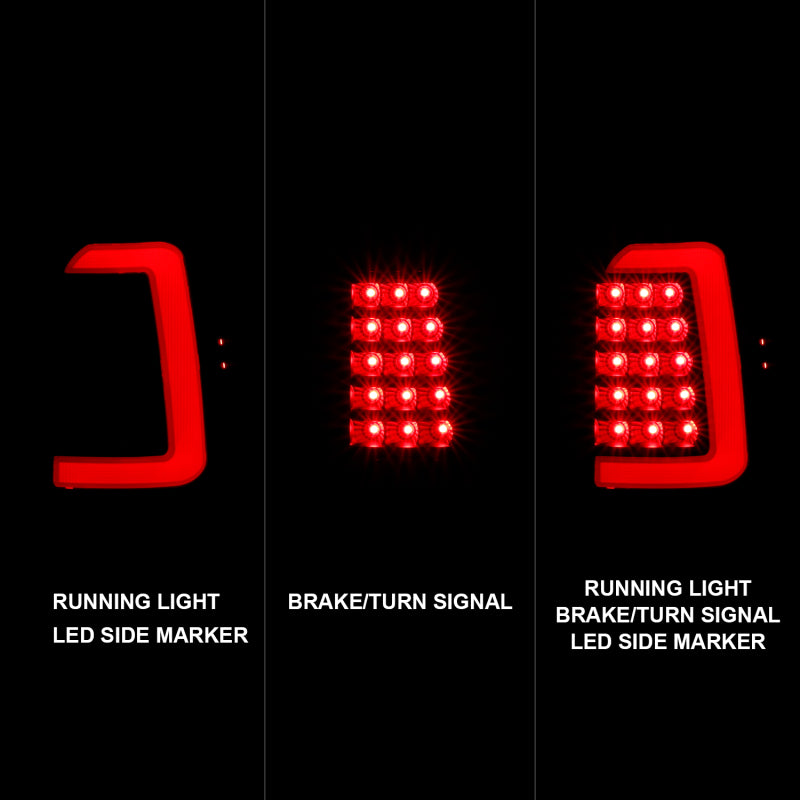 ANZO 1997-2004 Dodge Dakota LED Taillights Black Housing Smoke Lens Pair - 311348