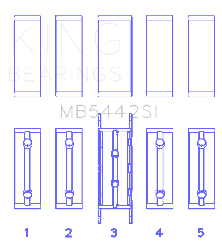 King Ford/Mazda Duratec 2.0/2.3 DOHC (Size 0.25) Silicon Bi-Metal Aluminum Main Bearing Set - MB5442SI0.25