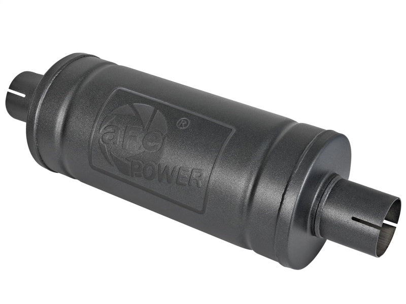 aFe MACH Force-Xp 409 SS Muffler w/ Black finish 2-1/2in Inlet &amp; Oulet 14in x 16in Diameter - 49M00007-B