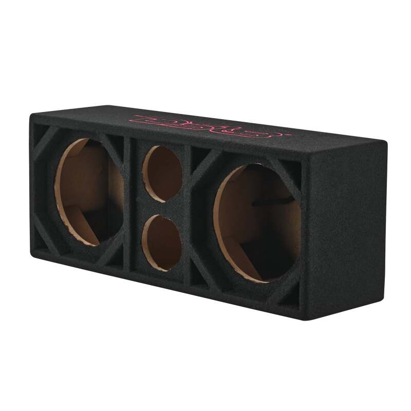 DS18 Ported Enclosure w/ 2x 8in Mids & 2x 3.6in (Not Included)- Black Carpet - VOC8PRO - close-up view
